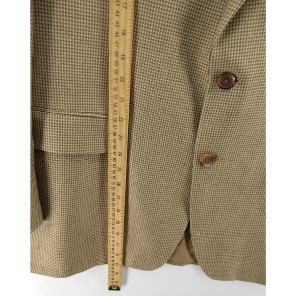 Ralph Lauren Sport Coat 46 Long Tan Blazer Silk Wool Houndstooth * - Picture 5 of 14